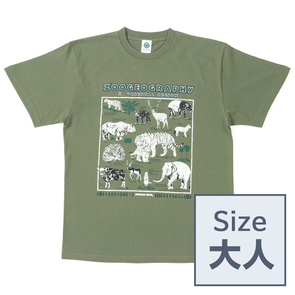 生物図譜Tシャツ 動物地理区Ⅱ 東洋区│動物 カロラータ オンライン
