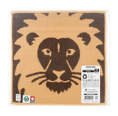 ガーゼタオルハンカチ ライオン│動物 カロラータ オンラインショップ