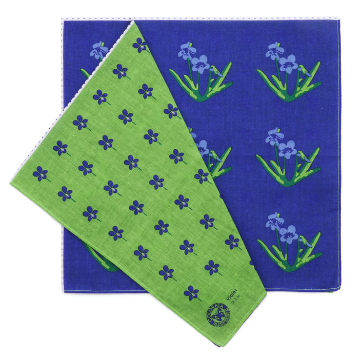 動物 生物 ガーゼハンカチ ボタニカルカラーズ スミレ / カロラータ
