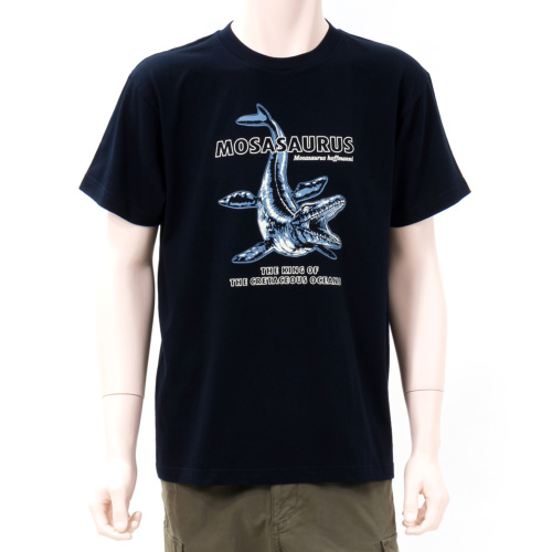 ☆【メル13721】☆ 恐竜、ミモザノースリーブ ミモザTシャツ ミュージアムデザインTシャツ モササウルス│動物 カロラータ