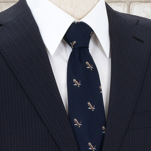 動物 生物 ネクタイ ハクトウワシ ネイビー / カロラータ オンライン