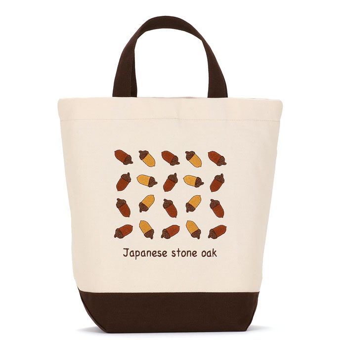動物 生物 刺繍トートバッグ ボタニカルカラーズ マテバシイ